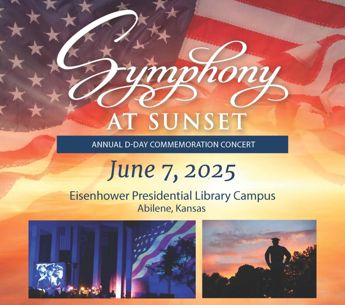 Promo image for the Symphony at Sunset D-Day Concert on June 7, 2025