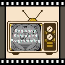 vintage tv image of regularly scheduled programming